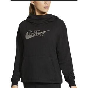 NIKE Black & Silver Sweatshirt, womens size Small, Slightly cropped, boxy fit